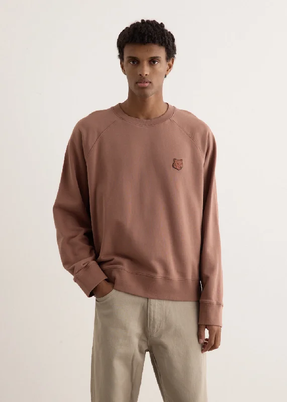 Halloween - themed men hoodie with spooky prints Bold Fox Head Patch Oversized Sweatshirt