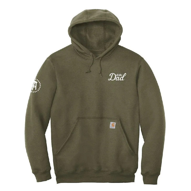 Fleece - lined men hoodie for extreme cold weather Girl Dad Embroidered Premium Hoodie