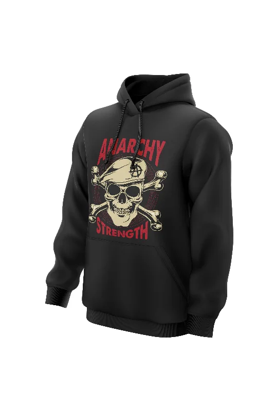 Halloween - themed men hoodie with spooky prints AS 'SIDE CAP' HOODIE - BLACK