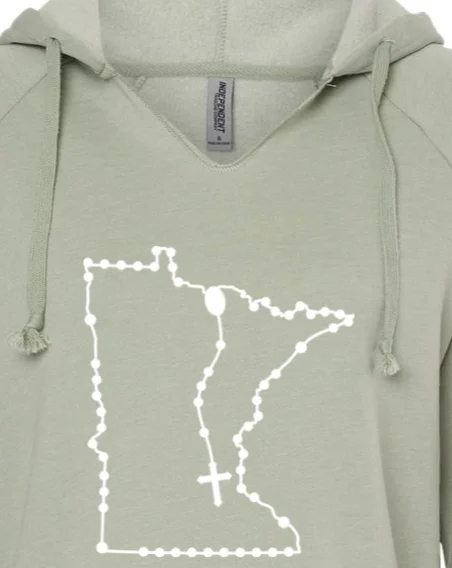 Camouflage - pattern men hoodie for outdoor enthusiasts Minnesota Catholic Rosary Drop Hoodie