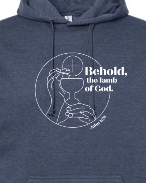 Men hoodie for gym workouts with moisture - wicking technology Behold, the Lamb of God - John 1:29 Hoodie Sweatshirt