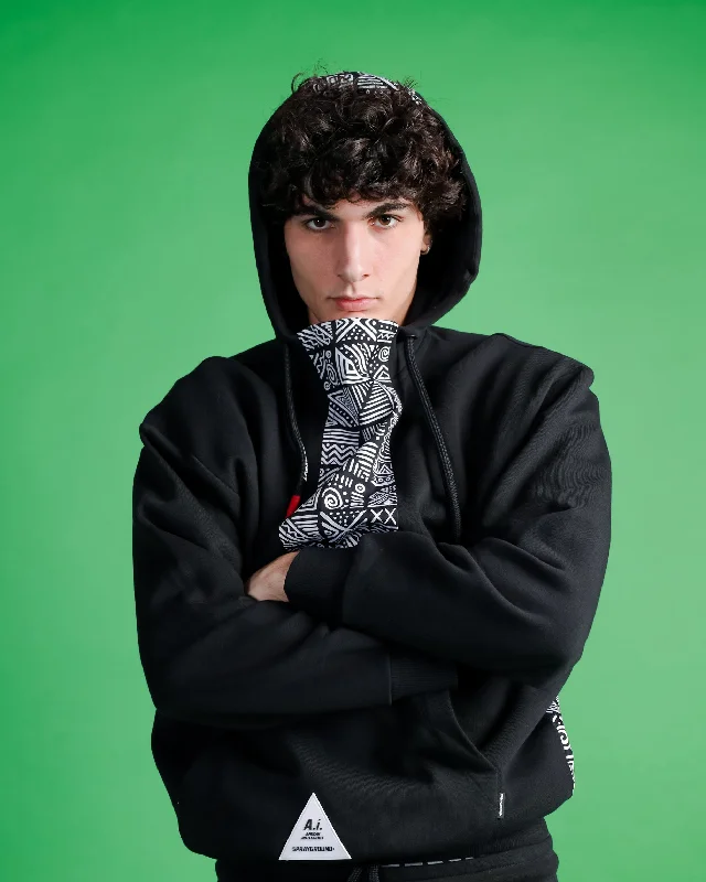 Tech - friendly men hoodie with a built - in headphone jack A.i. Couture Hoodie
