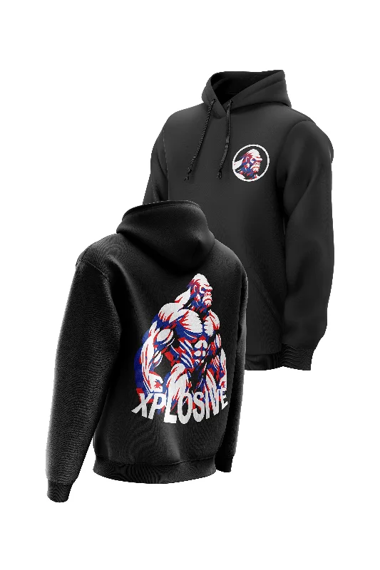 Camouflage - pattern men hoodie for outdoor enthusiasts XAPE Colossus Hoodie - Black Camouflage - pattern men hoodie for outdoor enthusiasts XAPE Colossus Hoodie - Black