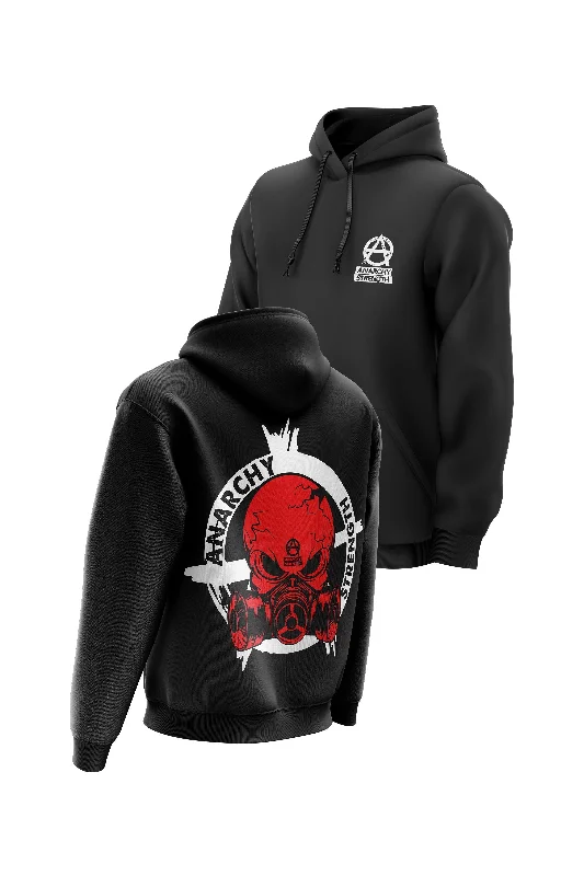 Luxury men hoodie made from cashmere - blend material AS 'RESPIRATOR SKULL' HOODIE - BLACK