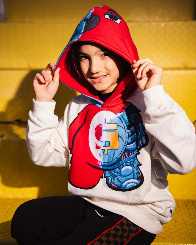 Water - resistant men hoodie for rainy days CYBORG BEAR OVER HOODIE