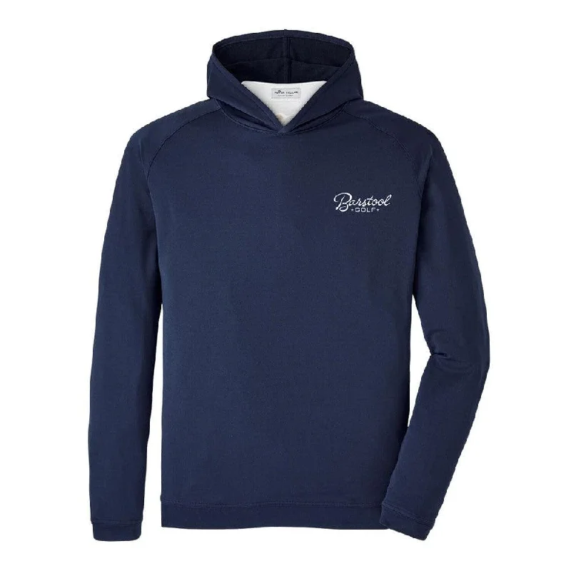 Men hoodie with a drawstring hood and adjustable hem Peter Millar x Barstool Golf Script Pine Performance Hoodie Men hoodie with a drawstring hood and adjustable hem Peter Millar x Barstool Golf Script Pine Performance Hoodie