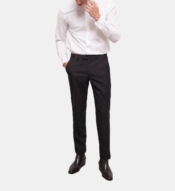 Black Satin Suit Pants