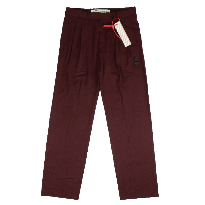 Burgundy Oversized Suit Pants