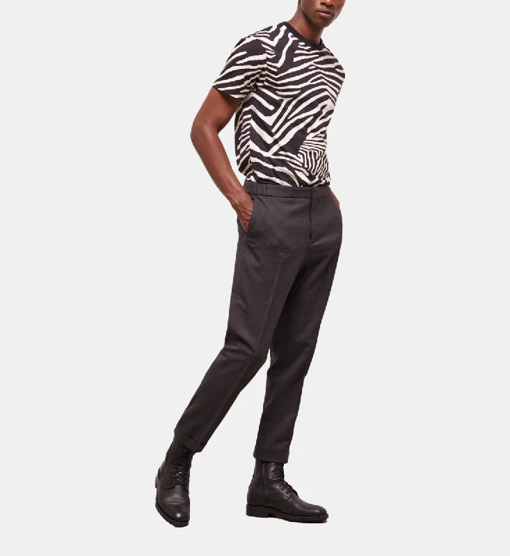 Houndstooth Wool Suit Pants