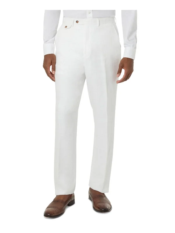 Mens Linen Classic Fit Suit Pants