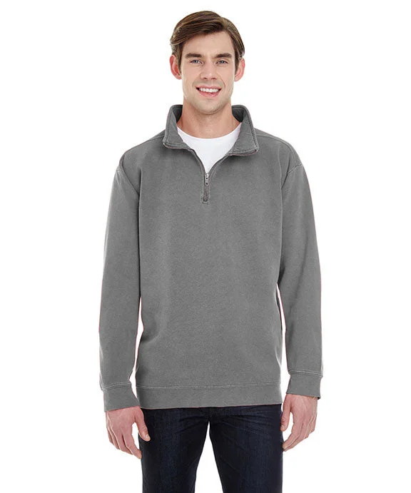 Men's quarter - zip with a thumbhole design for added warmth1580 - Comfort Colors Adult Quarter-Zip Sweatshirt | Grey Men's quarter - zip with a thumbhole design for added warmth1580 - Comfort Colors Adult Quarter-Zip Sweatshirt | Grey