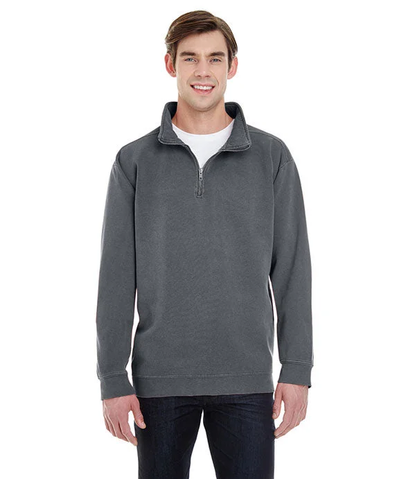 Men's quarter - zip with a pocket for storing small items1580 - Comfort Colors Adult Quarter-Zip Sweatshirt | Pepper Men's quarter - zip with a pocket for storing small items1580 - Comfort Colors Adult Quarter-Zip Sweatshirt | Pepper