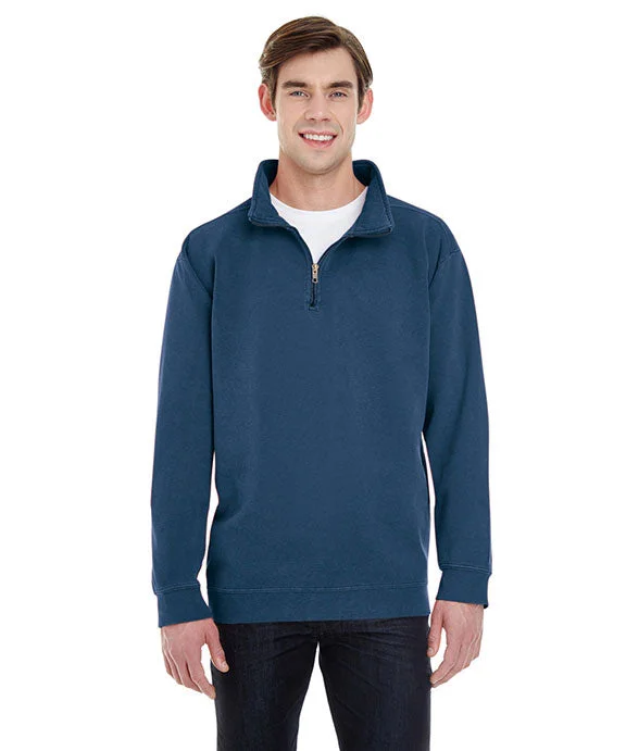 Men's quarter - zip with a hood for added protection1580 - Comfort Colors Adult Quarter-Zip Sweatshirt | True Navy Men's quarter - zip with a hood for added protection1580 - Comfort Colors Adult Quarter-Zip Sweatshirt | True Navy