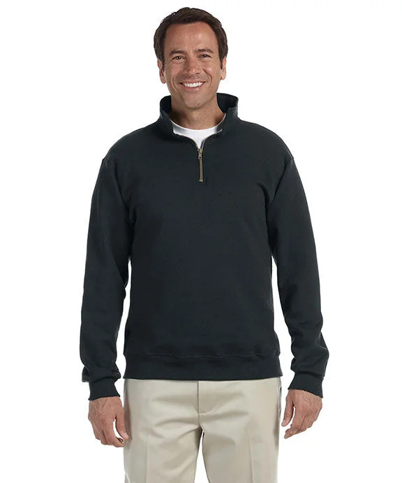 Men's quarter - zip with a geometric print for a trendy feel4528 - Jerzees Adult Super Sweats® NuBlend® Fleece Quarter-Zip Pullover | Black Men's quarter - zip with a geometric print for a trendy feel4528 - Jerzees Adult Super Sweats® NuBlend® Fleece Quarter-Zip Pullover | Black