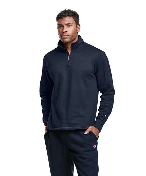 Slim fit men's quarter - zip tops in black for a sleek lookCHP190 - Champion Unisex Gameday Quarter-Zip Sweatshirt | Athletic Navy Slim fit men's quarter - zip tops in black for a sleek lookCHP190 - Champion Unisex Gameday Quarter-Zip Sweatshirt | Athletic Navy
