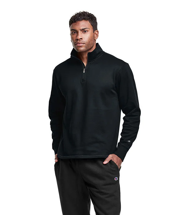 Men's quarter - zip with a quick - dry fabric for convenienceCHP190 - Champion Unisex Gameday Quarter-Zip Sweatshirt | Black Men's quarter - zip with a quick - dry fabric for convenienceCHP190 - Champion Unisex Gameday Quarter-Zip Sweatshirt | Black