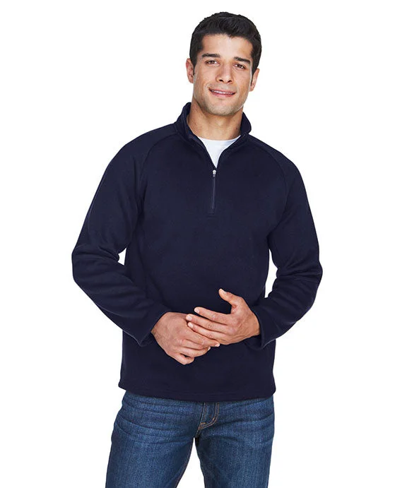 Men's quarter - zip for beach vacations with a laid - back style​DG792 - Devon & Jones Adult Bristol Sweater Fleece Quarter-Zip | Navy