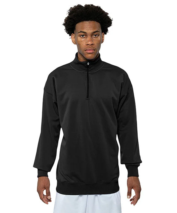 Men's quarter - zip with a ribbed hem and cuffsN4282 - A4 Adult Sprint Fleece Quarter-Zip | Black Men's quarter - zip with a ribbed hem and cuffsN4282 - A4 Adult Sprint Fleece Quarter-Zip | Black