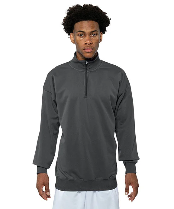 Polyester blend men's quarter - zip for durabilityN4282 - A4 Adult Sprint Fleece Quarter-Zip | Graphite Polyester blend men's quarter - zip for durabilityN4282 - A4 Adult Sprint Fleece Quarter-Zip | Graphite