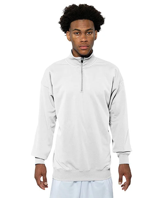 Men's quarter - zip pullover in a classic navy colorN4282 - A4 Adult Sprint Fleece Quarter-Zip | White Men's quarter - zip pullover in a classic navy colorN4282 - A4 Adult Sprint Fleece Quarter-Zip | White