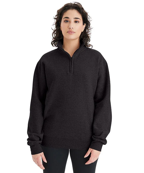 Long - sleeved men's quarter - zip made of breathable cottonS450 - Champion Unisex Powerblend Quarter-Zip Pullover Sweatshirt | Black Long - sleeved men's quarter - zip made of breathable cottonS450 - Champion Unisex Powerblend Quarter-Zip Pullover Sweatshirt | Black