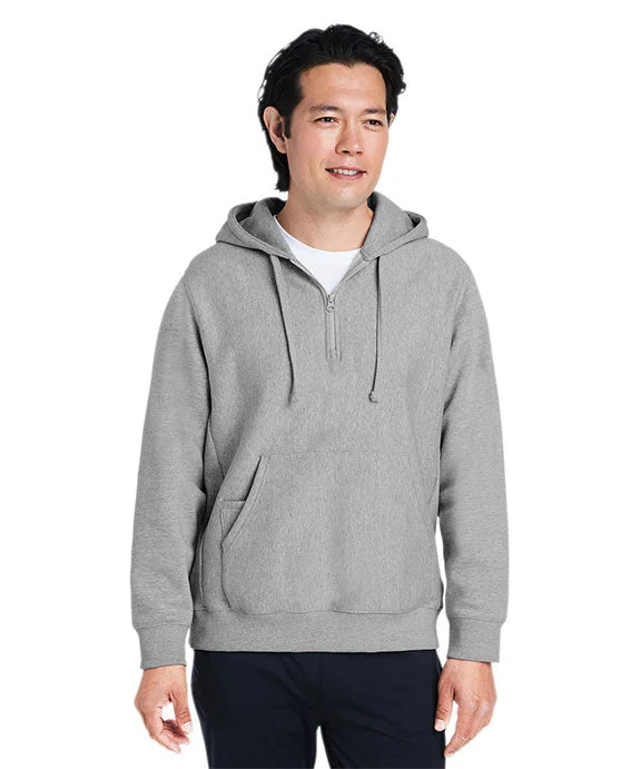 TT97 - Team 365 Unisex Zone HydroSport™ Heavyweight Quarter-Zip Hooded Sweatshirt | Athletic Heather