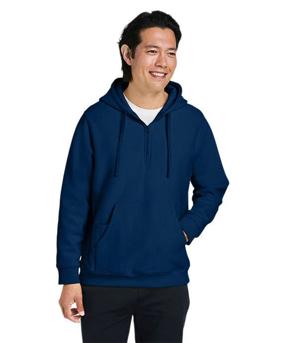 TT97 - Team 365 Unisex Zone HydroSport™ Heavyweight Quarter-Zip Hooded Sweatshirt | Sport Dark Navy