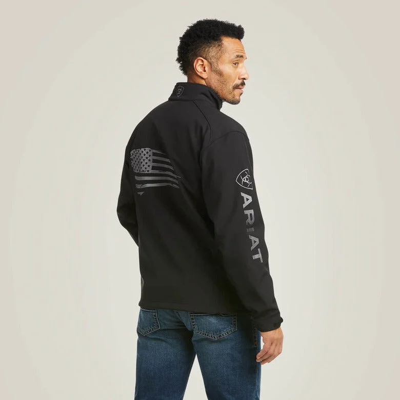 Performance - driven men jackets with breathable fabric for sportsAriat Men's Logo 2.0 Patriot Softshell Water Resistant Jacket in Black