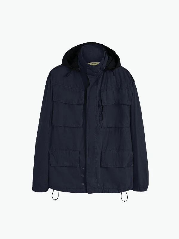 Aspesi Cotton Canvas Field Jacket Navy