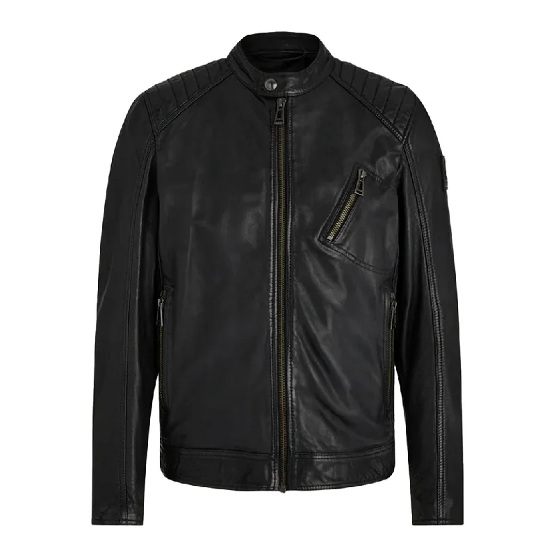 Slim - fit leather men jackets with a distressed finish for a rugged lookBelstaff V Racer Jacket Black Slim - fit leather men jackets with a distressed finish for a rugged lookBelstaff V Racer Jacket Black