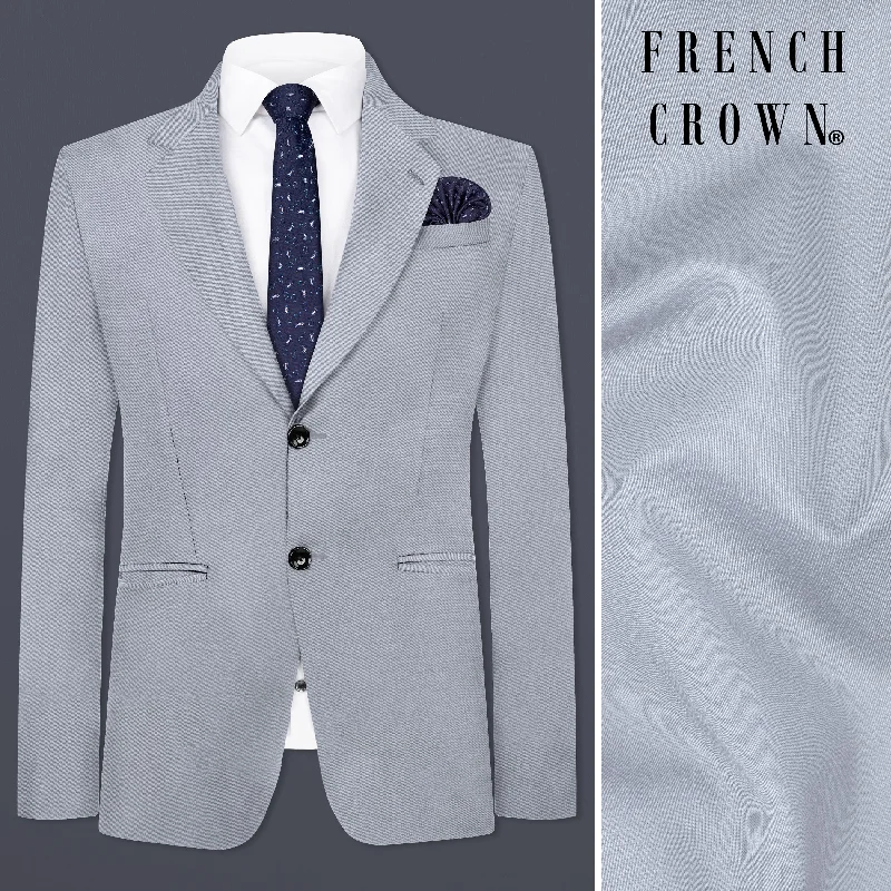 Cadet Grey Solid Premium Cotton Blazer