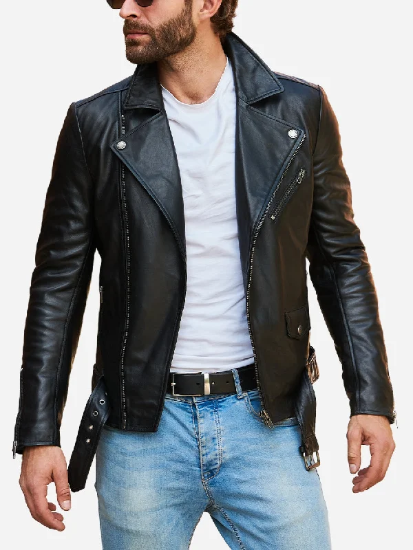 Windbreaker men jackets with UV protection for outdoor activitiesCaspian Genuine Black Biker Leather Jacket Windbreaker men jackets with UV protection for outdoor activitiesCaspian Genuine Black Biker Leather Jacket