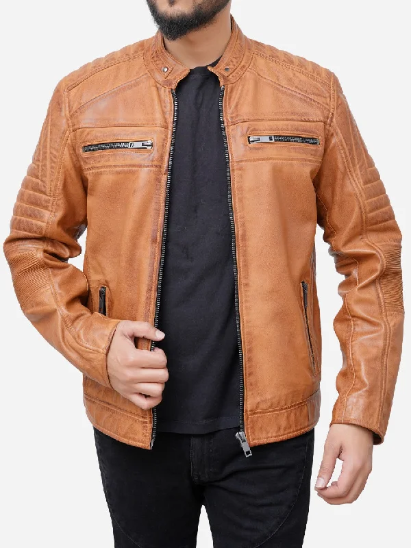 Waterproof men jackets with taped seams for heavy rain protectionChristopher Cafe Racer Distressed Brown Leather Motorcycle Jacket Waterproof men jackets with taped seams for heavy rain protectionChristopher Cafe Racer Distressed Brown Leather Motorcycle Jacket