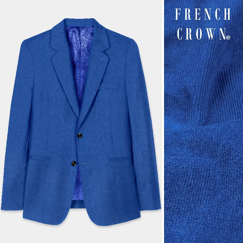 Cobalt Blue Corduroy Premium Cotton Blazer