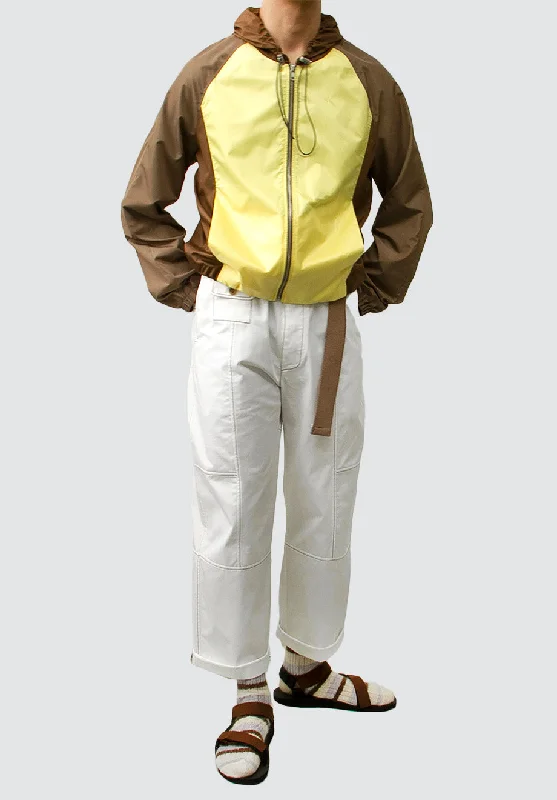 Men jackets with a built - in hood that can be stowed away when not in useColour-Block Hooded Jacket | Yellow Men jackets with a built - in hood that can be stowed away when not in useColour-Block Hooded Jacket | Yellow