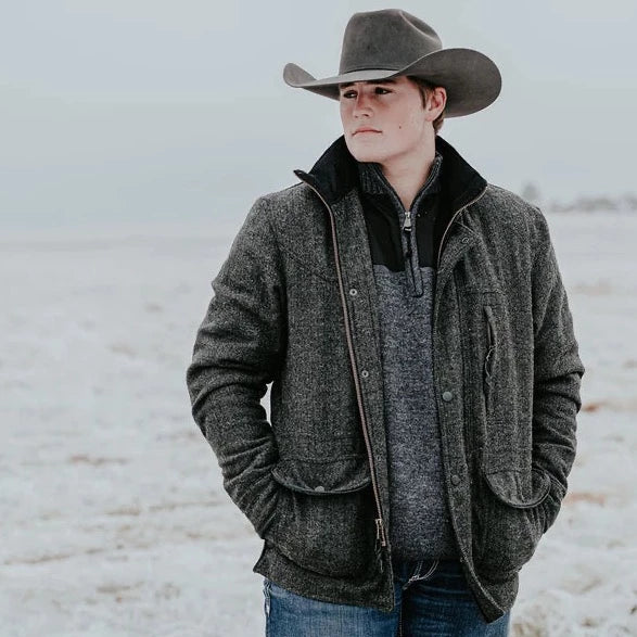 Men jackets with a hidden interior pocket for secure storageSTS Ranchwear Men's Smitty Wool Jacket- Black Men jackets with a hidden interior pocket for secure storageSTS Ranchwear Men's Smitty Wool Jacket- Black
