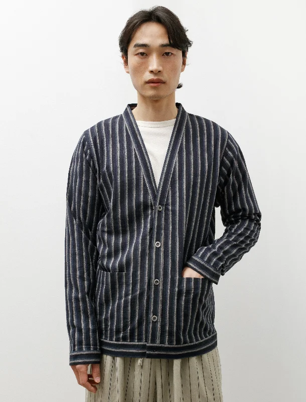 Blue Stripe Woven Cardigan