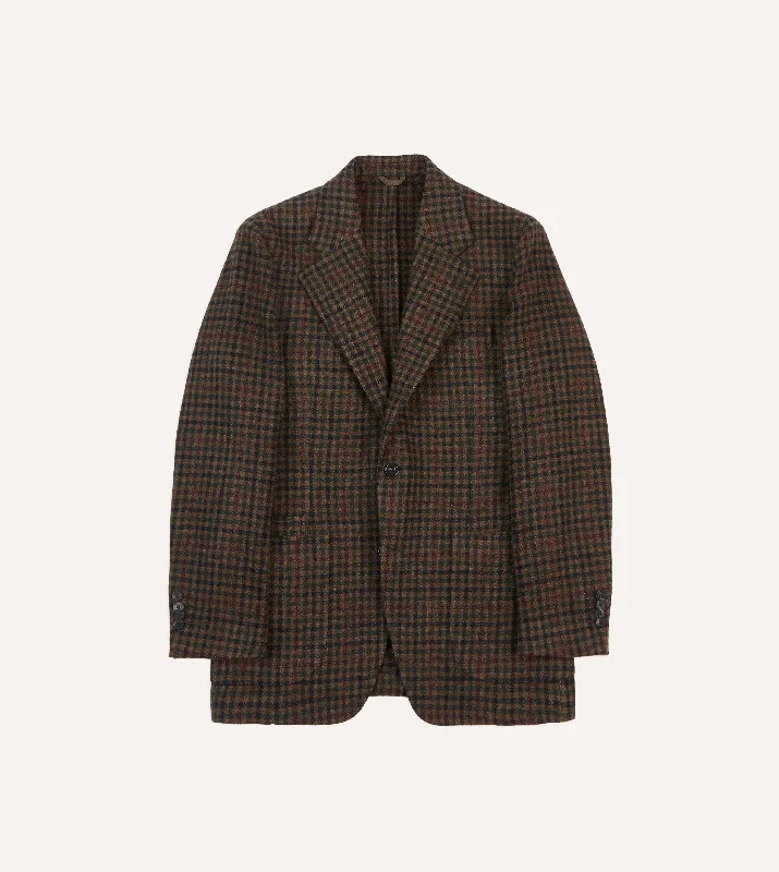 Men's Military - Inspired Khaki Blazer with Epaulettes for a Dapper and Stylish OutfitGreen Gun Club Check Tweed Blazer Men's Military - Inspired Khaki Blazer with Epaulettes for a Dapper and Stylish OutfitGreen Gun Club Check Tweed Blazer