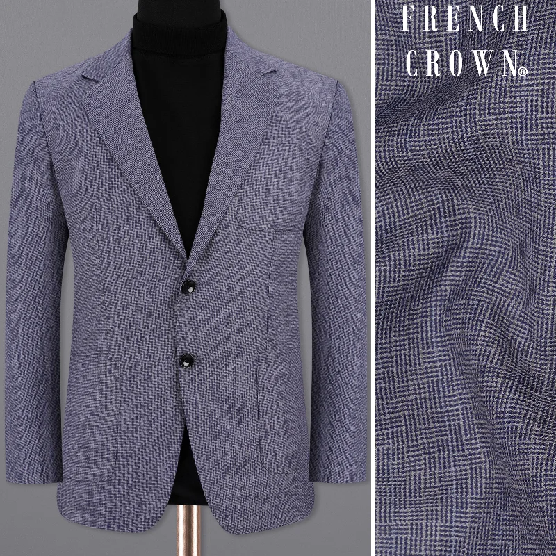 Gun Powder Blue Single Breasted Sports Blazer