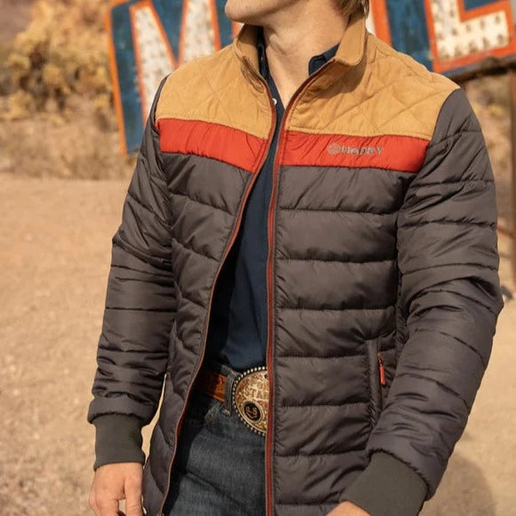 Bomber men jackets with ribbed cuffs for a classic 80s styleHooey Men's Full Zip Tech Jacket-Charcoal Aztec Bomber men jackets with ribbed cuffs for a classic 80s styleHooey Men's Full Zip Tech Jacket-Charcoal Aztec