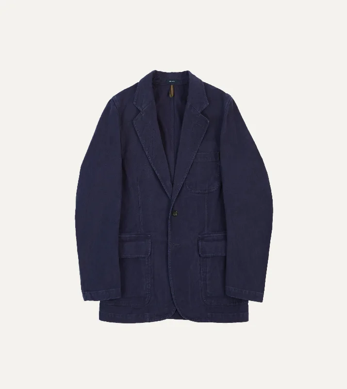 Men's Double - Breasted Velvet Blazer in Burgundy for a Sophisticated Evening OutfitIndigo Heavy Cotton Twill Games Blazer Mk. I Men's Double - Breasted Velvet Blazer in Burgundy for a Sophisticated Evening OutfitIndigo Heavy Cotton Twill Games Blazer Mk. I