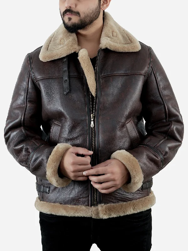 Bomber men jackets with ribbed cuffs for a classic 80s styleJeffrey Brown B3 Leather Bomber Jacket Bomber men jackets with ribbed cuffs for a classic 80s styleJeffrey Brown B3 Leather Bomber Jacket