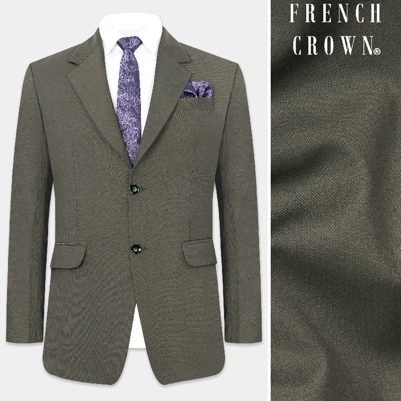 Men's Single - Breasted Cashmere Blazer in Camel for a Luxurious and Elegant Winter LookKelp Gray Single Breasted Blazer