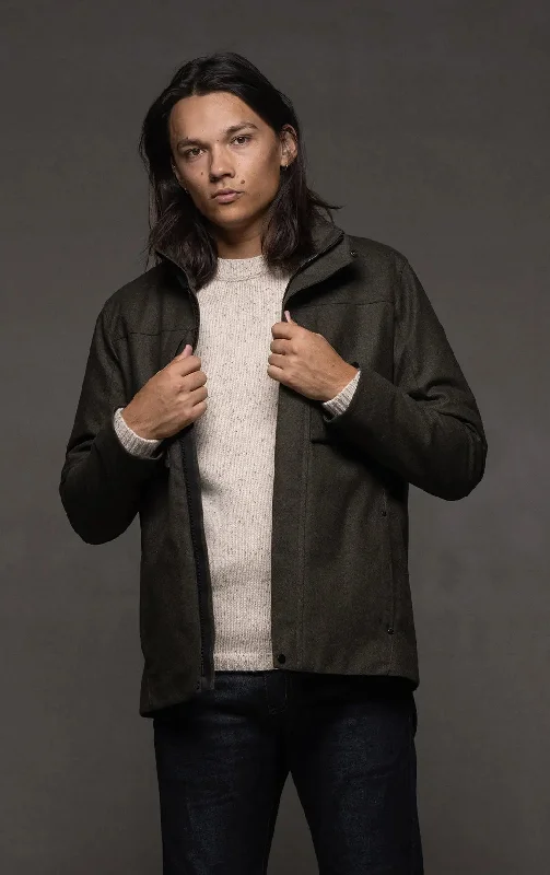 Men jackets with a zip - off sleeves to convert to a vestLAMINATED WOOL JACKET