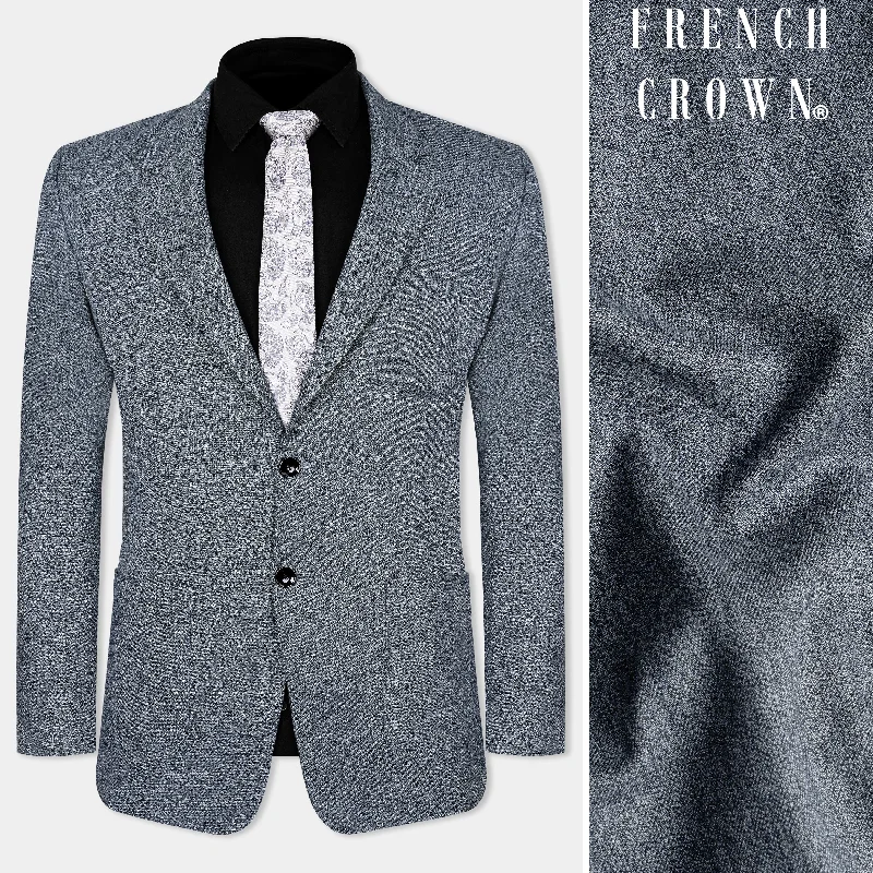Plus Size Men's Paisley Print Silk Blazer in Royal Blue for a Statement - Making Party OutfitMarengo Gray Premium Cotton Blazer