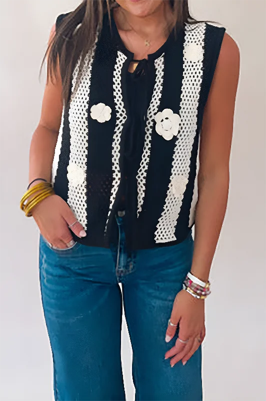 Stripe Cut Out Sweater Vest