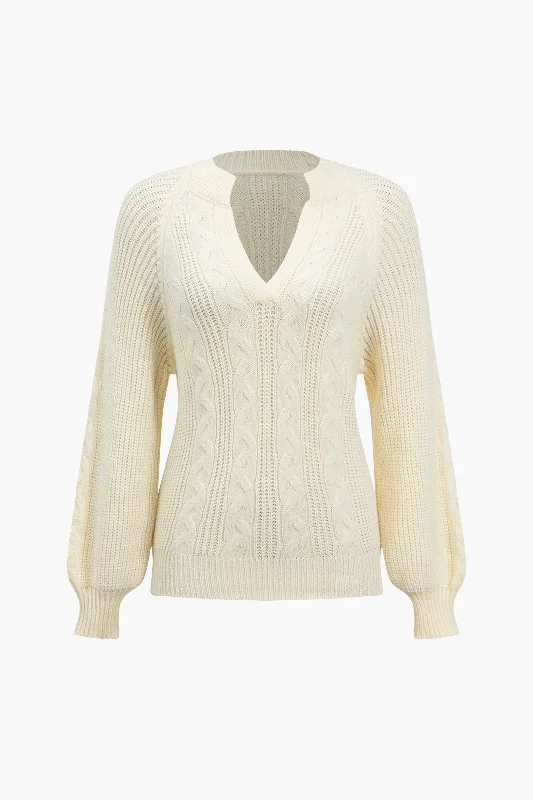 Basic Solid Knit Long-Sleeve Top