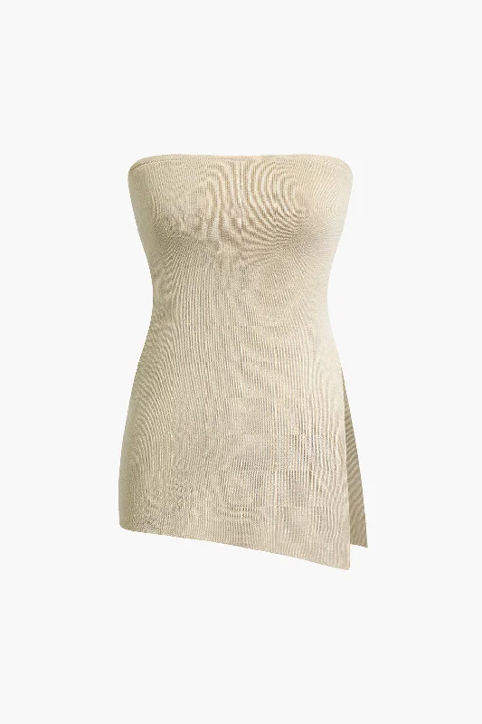 Plus - size men's knit tops for a comfortable fit​Knit Strapless Top