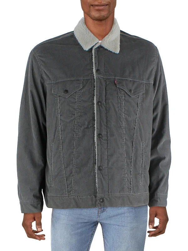 Fleece - lined men jackets for cold - weather commutingMens Fleece Lined Vintage Trucker Jacket Fleece - lined men jackets for cold - weather commutingMens Fleece Lined Vintage Trucker Jacket