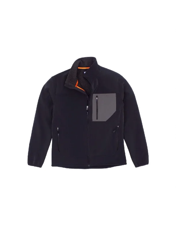 Slim - fit leather men jackets with a distressed finish for a rugged lookMen's Peak Softshell Jacket In Pitch Black Slim - fit leather men jackets with a distressed finish for a rugged lookMen's Peak Softshell Jacket In Pitch Black
